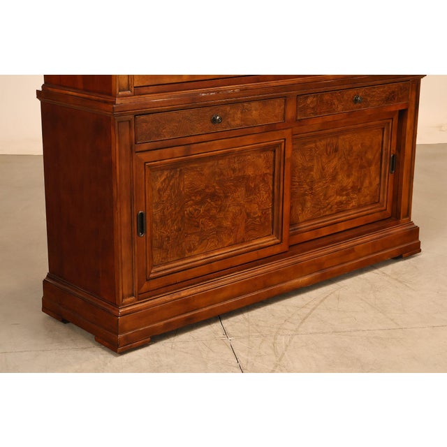 Ethan Allen Townhouse Collection Burlwood China Cabinet For Sale - Image 13 of 18