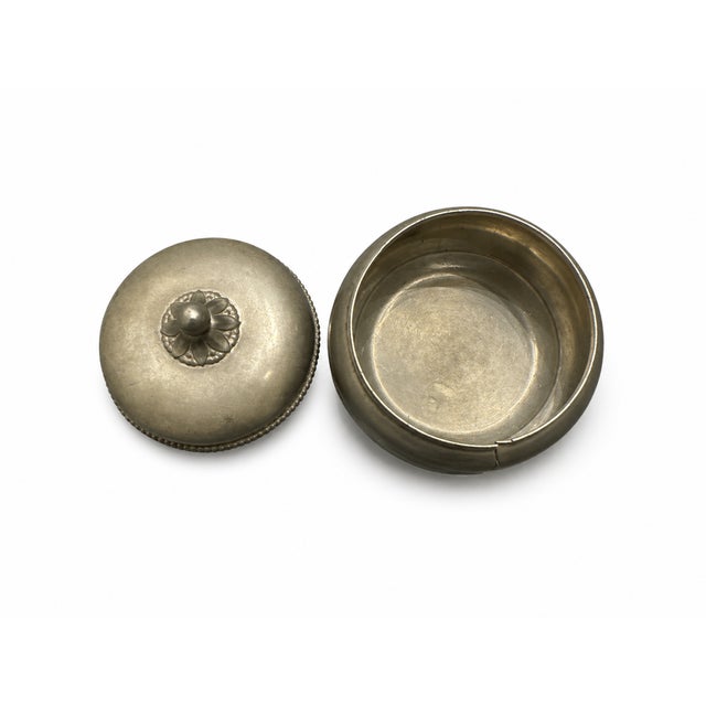 Art Deco MT Metal Alloy Circular Box by Just Andersen for Gab, 1930s For Sale - Image 3 of 7