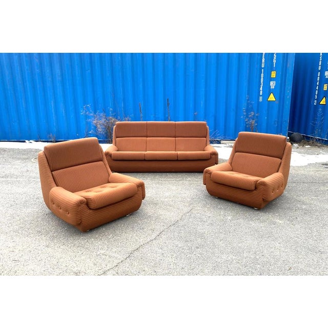 Mid-Century Modern Mid-Century Sofa & Armchairs from Jitona, Czech, 1970s For Sale - Image 3 of 8