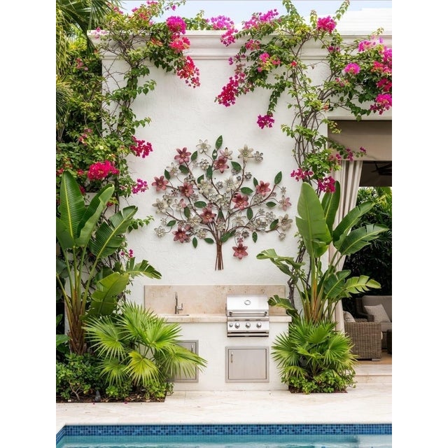 Vintage Metal Floral Tree Wall Sculpture For Sale - Image 12 of 12