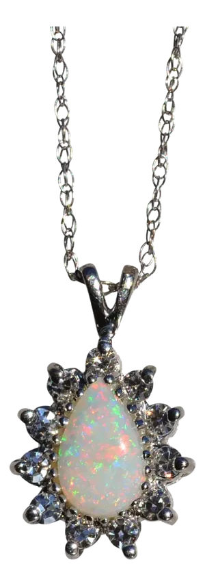 The Gold Bar: Natural Australian Opal and Diamond Halo Pendant