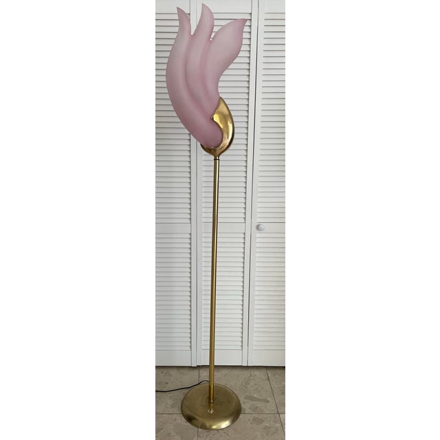 Art Deco Revival 1980s Torchiere Floor Lamp For Sale - Image 9 of 9
