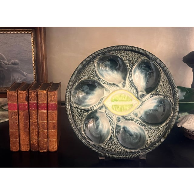 Vintage French Oyster Plate by Saint Clement For Sale In San Francisco - Image 6 of 11