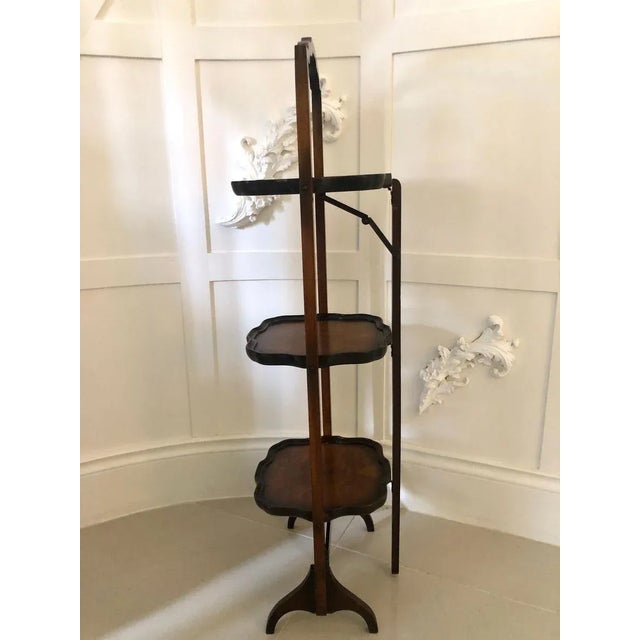 Wood Walnut Folding 3-Tier Cake Stand, 1920s For Sale - Image 7 of 17