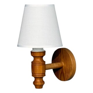 Frits Lindgren, Swedish Modern, Wall Sconce, Pine, Sweden, 1960s For Sale