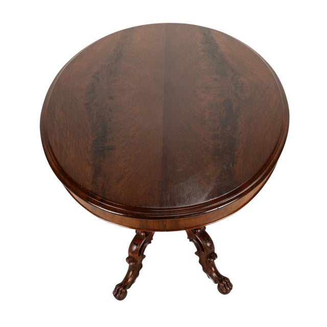 19th Century Renaissance Revival Carved Lion Oval Center Table For Sale - Image 11 of 17
