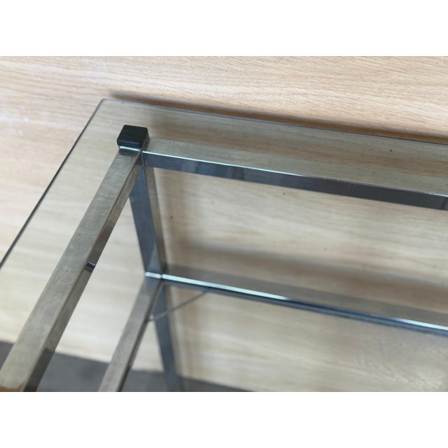 Mid Century Modern Italian Pair of Chrome Side Tables, circa 1970 For Sale - Image 13 of 18