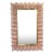 Exquisite modern pink Murano glass and brass mirrors. Beautifully crafted and a favorite look of designers. Gorgeous!