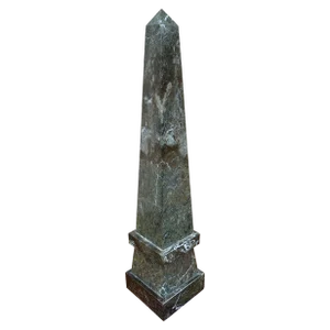 Marble Obelisk With Dramatic Black, Brown, and Grey Veining