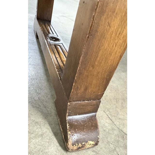 Antique Renaissance Style Carved Wood Animal Hide Throne Accent Chair For Sale - Image 11 of 18