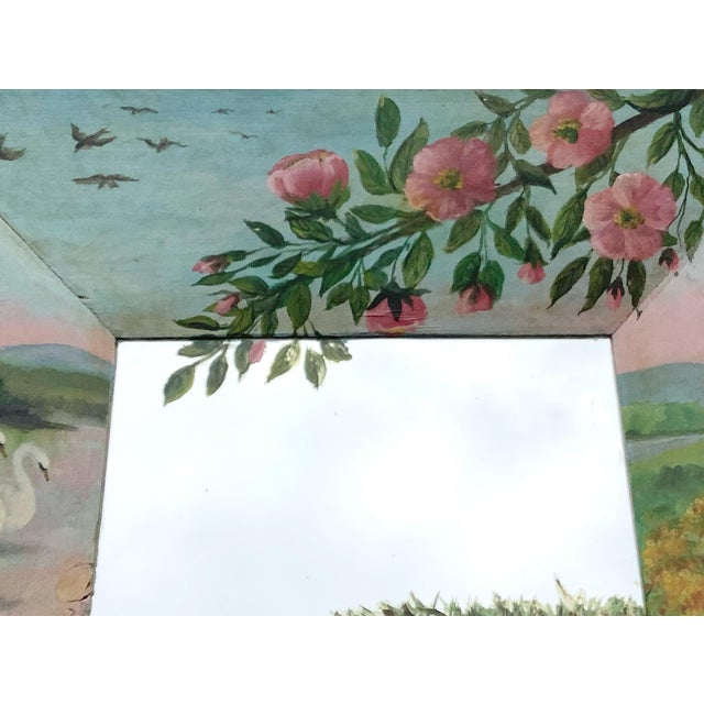 Early 1900s Hand Painted Mirror For Sale - Image 9 of 10