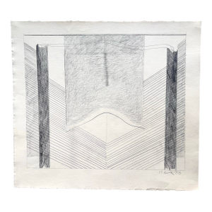 Barbara Beck 1973 Abstract Geometric Pencil Drawing on Paper - Signed/Dated/Unframed