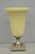 Antique French Art Deco Beige Fluted Glass Vase Metal Base Up Light Table Lamp For Sale - Image 12 of 12