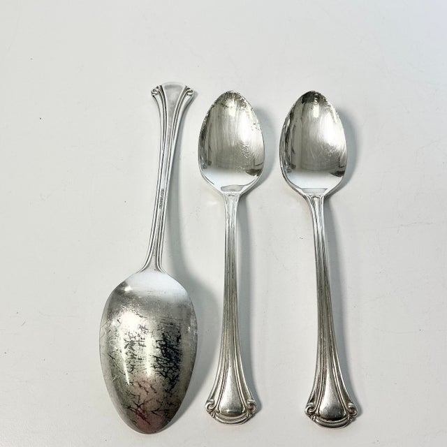 1970s Vintage Traditional Hollywood Regency Silver Plate Flatware - Set of 71 For Sale - Image 18 of 18