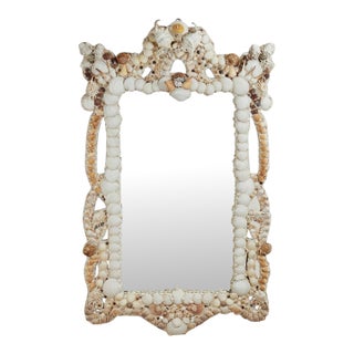 Large Shell Encrusted Grotto Style Wall Mirror For Sale