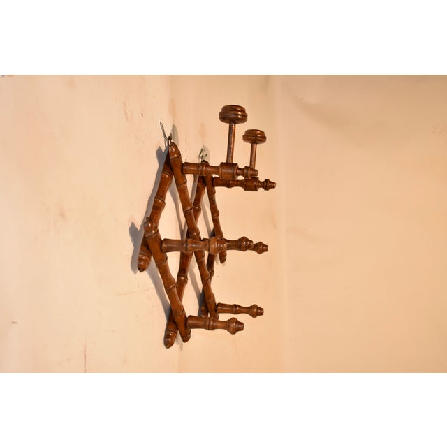 French Provincial Circa 1900 French Cherry Accordion Coat and Hat Rack For Sale - Image 3 of 4