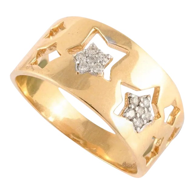 Diamond Band Ring 18 Karat Solid Yellow Gold ( All Sizes Available ) For Sale