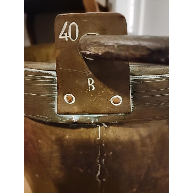 19th-Century Hand-Hammered Dovetailed Copper Cauldron With Forged Iron Handle For Sale - Image 12 of 18