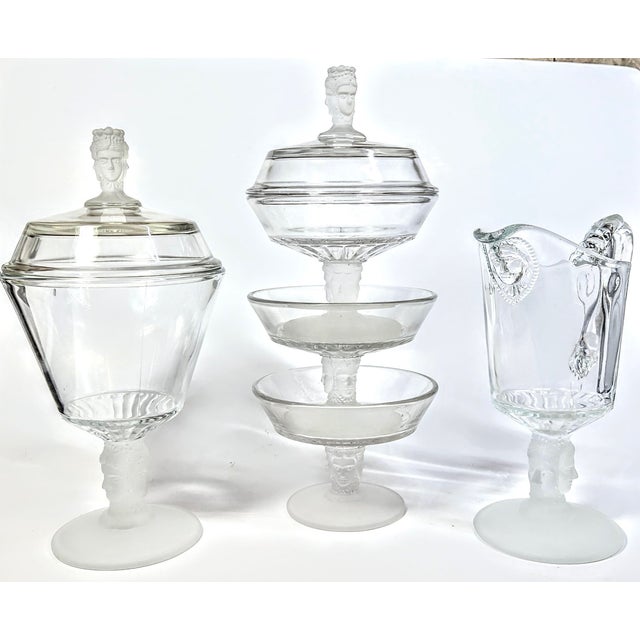 Glass Three Faces Serving Set - Set of Five For Sale - Image 7 of 12