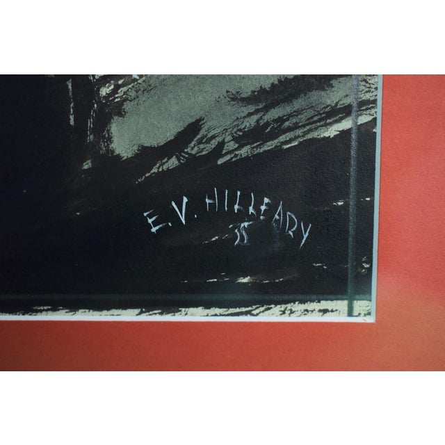 Abercrombie & Fitch Camping Gouache Signed e.v. Hilleary & Dated 1935 For Sale - Image 4 of 5