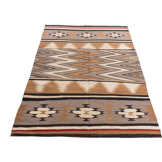 Native American Antique Navajo Style Rug 3'9 X 5'4 For Sale - Image 3 of 8