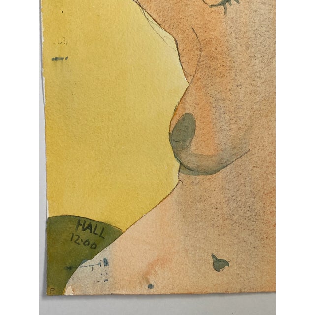 Contemporary Vintage Original Double Sided Figural Watercolor by Jon Hall 2000 For Sale - Image 3 of 5
