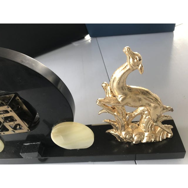 Art Deco Clock in Marble and Brass, 1930s For Sale - Image 11 of 18
