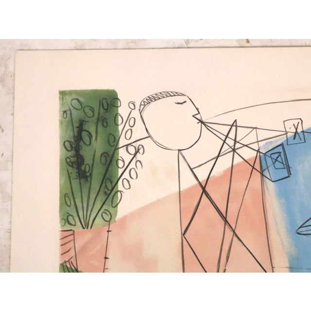 Modern 1980s After Pablo Picasso, Joueur De Flute Et Gazelle, Lithograph on Arches Paper For Sale - Image 3 of 6