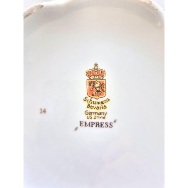 White Vintage Schumann Bavaria Fine China Empress Pattern Covered Dish Serving Styling Catchall For Sale - Image 8 of 15