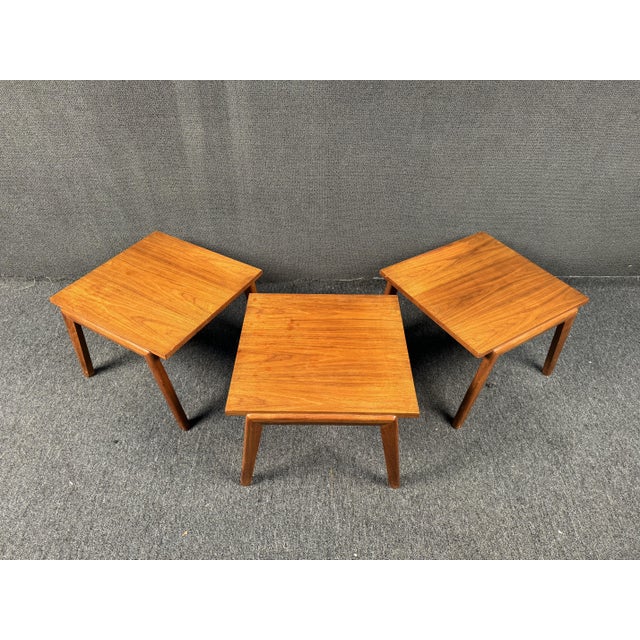 Mid-Century Modern Mid 20th Century Set of Three Vintage Teak End Tables For Sale - Image 3 of 12