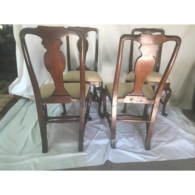 Mid 18th Century Period Queen Anne Chairs- 4 Pieces For Sale - Image 4 of 8
