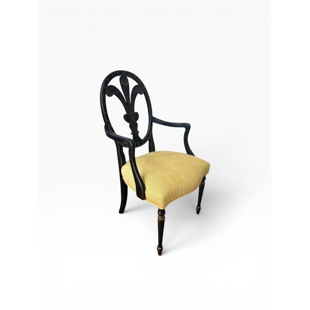 Yellow Hepplewhite Plume Armchair by Hickory Chair Company For Sale - Image 8 of 11