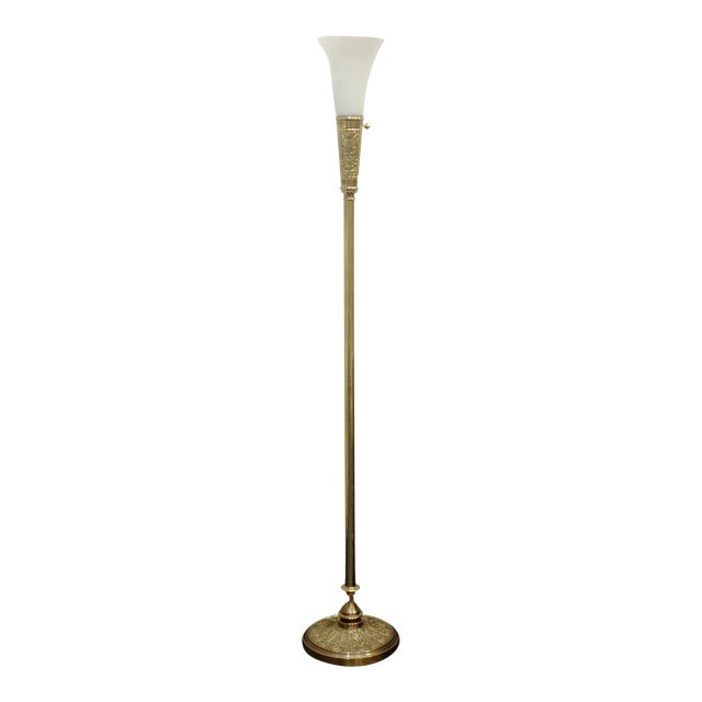 Brass Stiffel Torchiere Floor Lamp Chairish