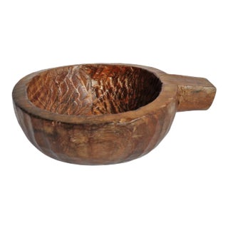 Antique Old Teak Nepal Rustic Bowl For Sale