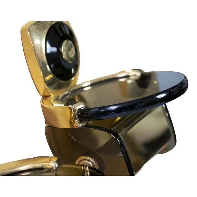 Mid-Century Italian Acrylic Glass and Gilt Brass Bathroom Fixtures, 1970s, Set of 6 For Sale - Image 6 of 10