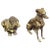 Italian Brass Bronze Desk Top Dog Sculptures or Paperweights, 1960s, Set of 2 For Sale