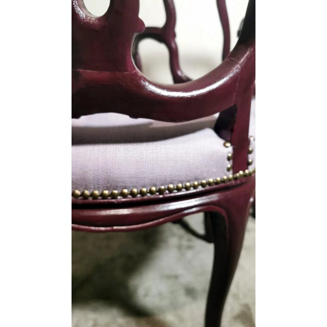 Violet Late 19th Century Louis Philippe Style Pair of Chairs With Italian Armrests Model King For Sale - Image 8 of 12