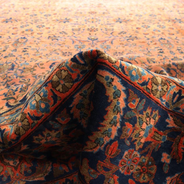 Antique Keshan Manchester Rug in Cotton and Wool For Sale - Image 12 of 16