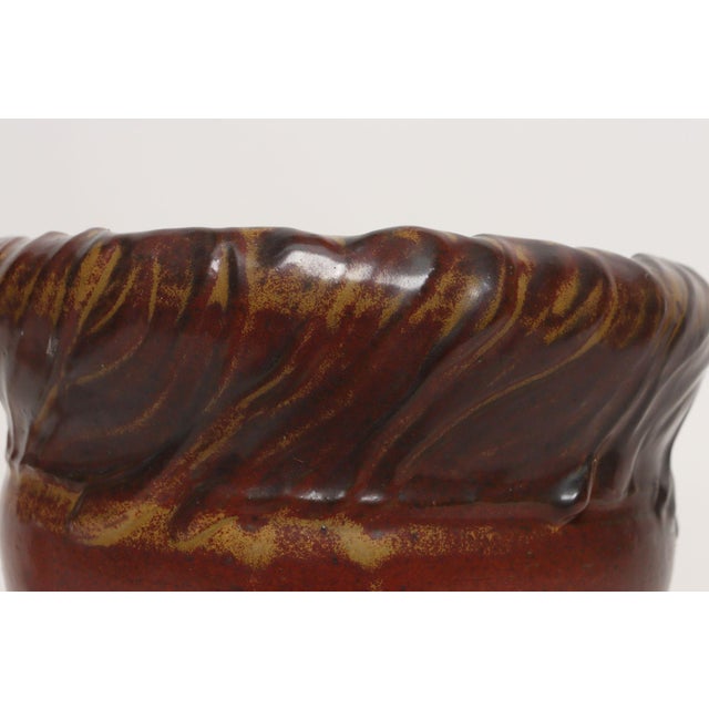 Vintage Red, Ochre and Slate Studio Ceramic Planter by Deanna Nichols For Sale - Image 9 of 18