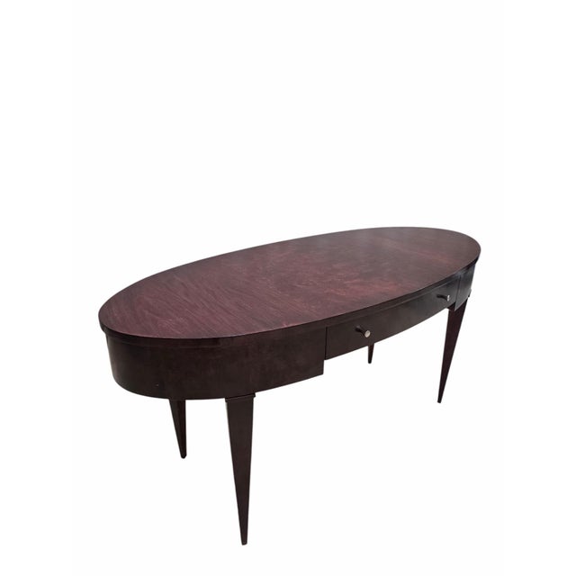 Brown Walter E. Smithe Gramercy Oval Executive Writing Desk For Sale - Image 8 of 10