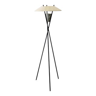 Mid-Century Boho Chic Metal Floor Lamp For Sale