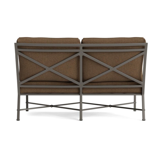 Brown Jordan Brown Jordan Venetian Armless Loveseat, Mica frame with Fusion Moccasian fabric For Sale - Image 4 of 11
