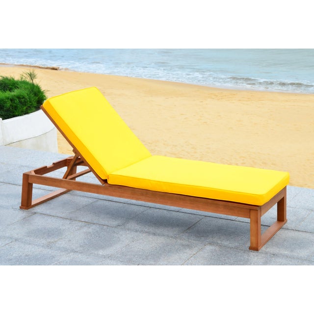 Contemporary Sunlounger in Natural & Yellow For Sale In Philadelphia - Image 6 of 7