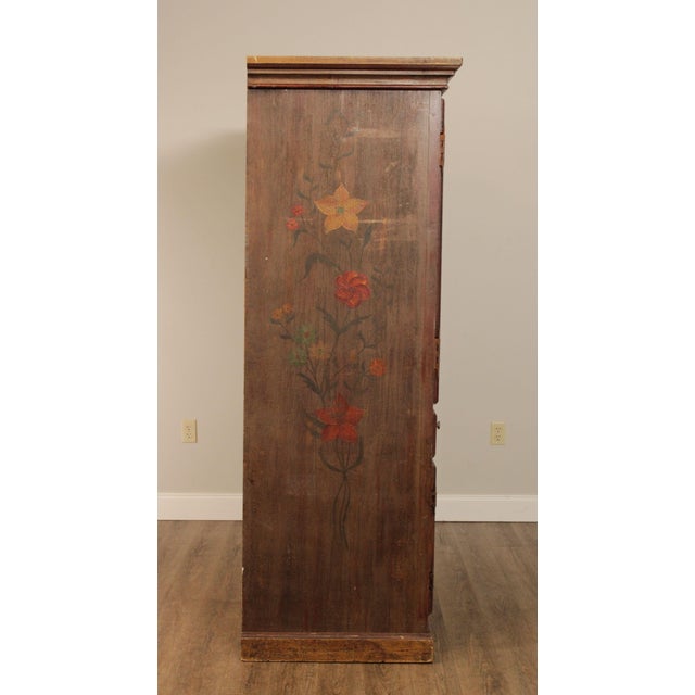 Custom Folk Art Hand Painted Pine TV Armoire Chairish