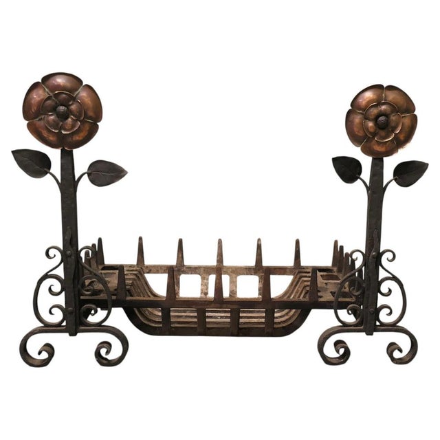 Copper Andirons in Iron For Sale - Image 8 of 8