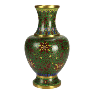 Chinese Cloisonne Floral Enameled Vase 20thC