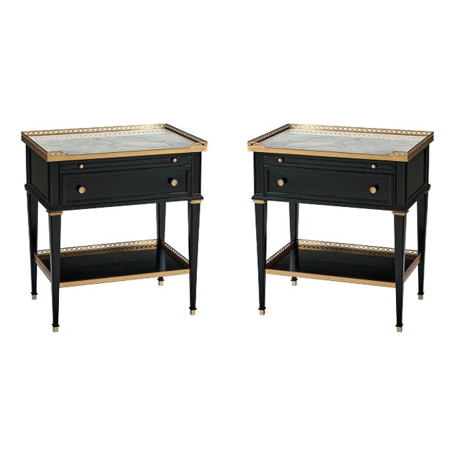 Pair of Louis XVI Style Nightstands For Sale