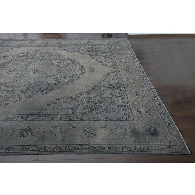 Textile 1970s Vintage Persian Handmade Wool Cotton Brown Area Rug For Sale - Image 7 of 11
