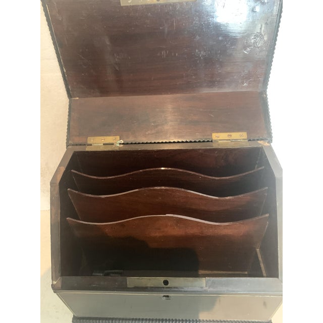 Black Napoleon III Letter Box in Black Wood and Marquetry, 19th Century For Sale - Image 8 of 12