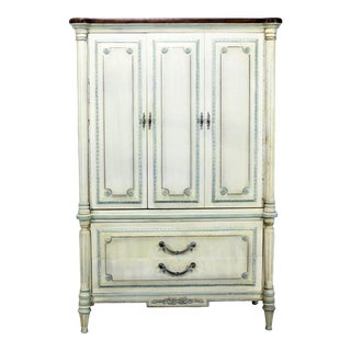 1960s Traditional Solid Wood Armoire For Sale